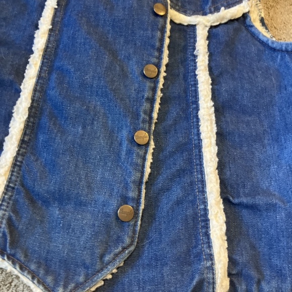 Wrangler Vest Women’s Denim Vest Xl Sherpa Very Nice - Picture 3 of 6